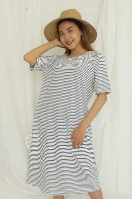 Baju Hamil Dress Hamil Menyusui Simple Modis Lorek Ariana Dress - DRO 882
